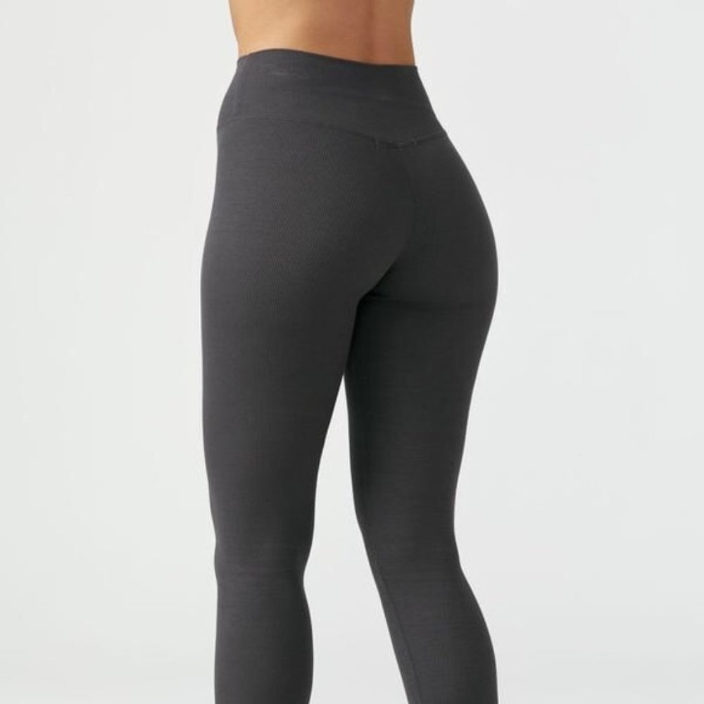 Joah Brown Charcoal Leggings Ribbed M/L Ribbed